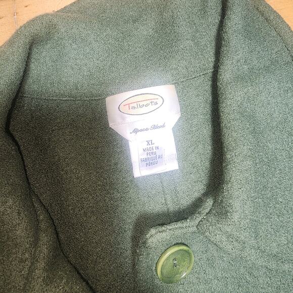 TALBOTS sz XL green button front alpaca & wool blend jacket - Picture 6 of 6